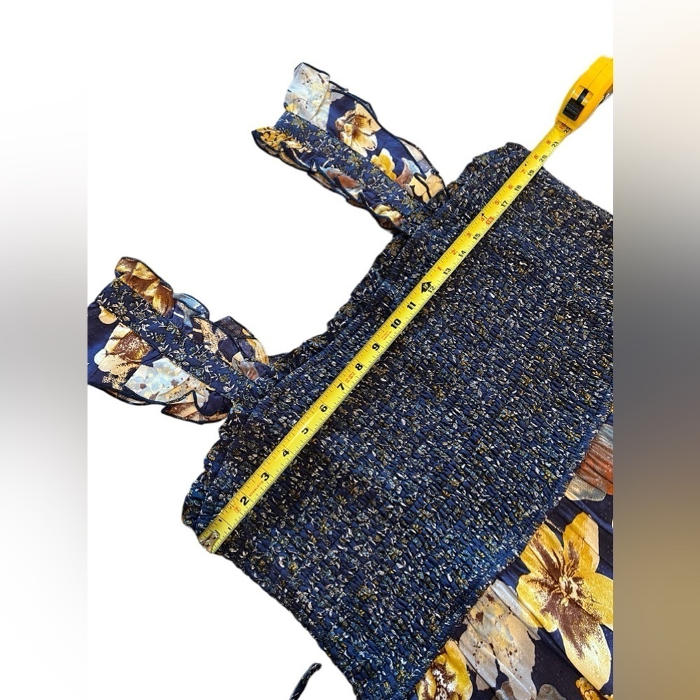 NWOT Maurices Women’s Blue Floral Smocked Midi Dress - Picture 12 of 14
